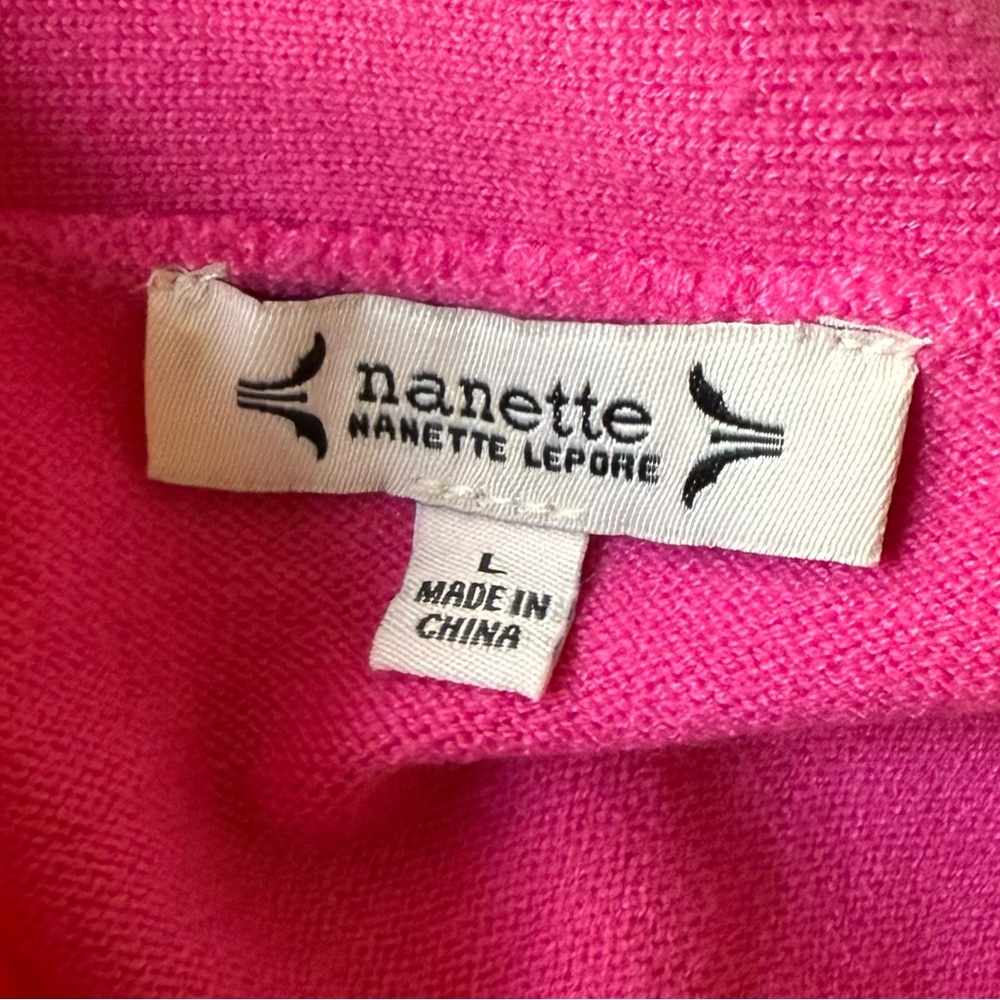 Nanette Lepore Red/ Pink Heart Sweater Size Large - Picture 8 of 8